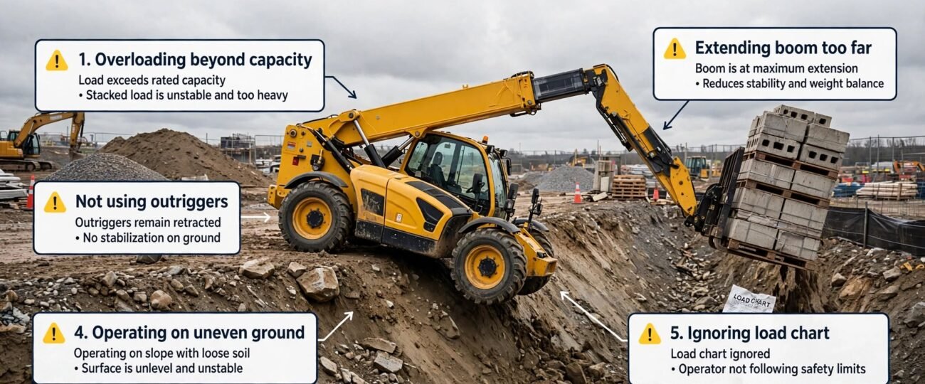 Telehandler Load Chart: 5 Errors That Cause Tip-Overs